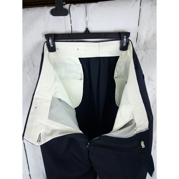 Kasper 44L Wool 3 Button Black Pinstripe 2pc Suit 36x29 Pleated - Picture 12 of 12